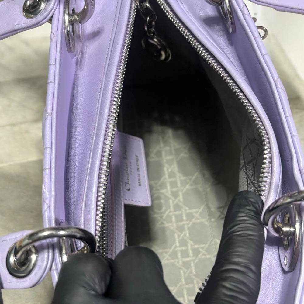 Christian DIOR Lavender Cannage Lady Dior Bag - Picture 7 of 13